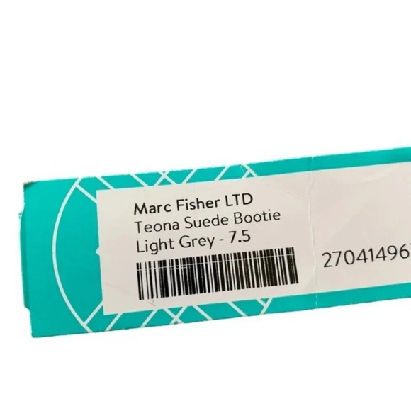 Marc Fisher Suede Leather Teona Light Grey Ankle Cowboy Boot Size 7.5 NWT - Picture 11 of 15